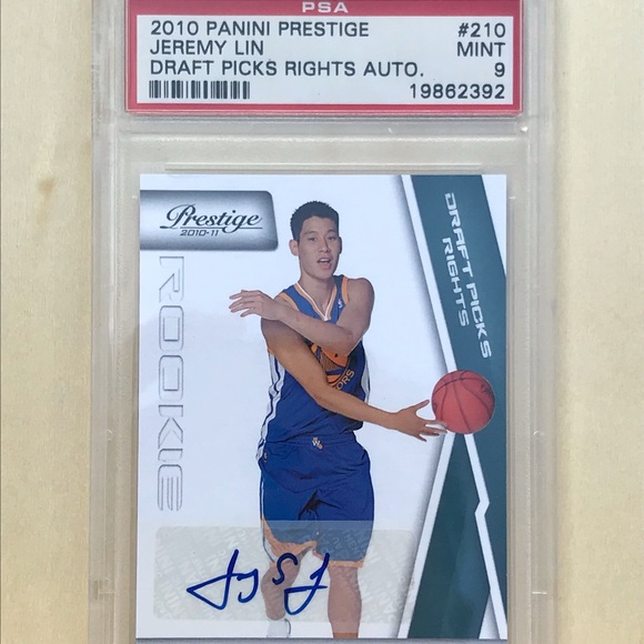 Jeremy Lin 2010 Panini Prestige Draft Picks Rights Autograph 182/199 PSA 9 - Picture 1 of 2
